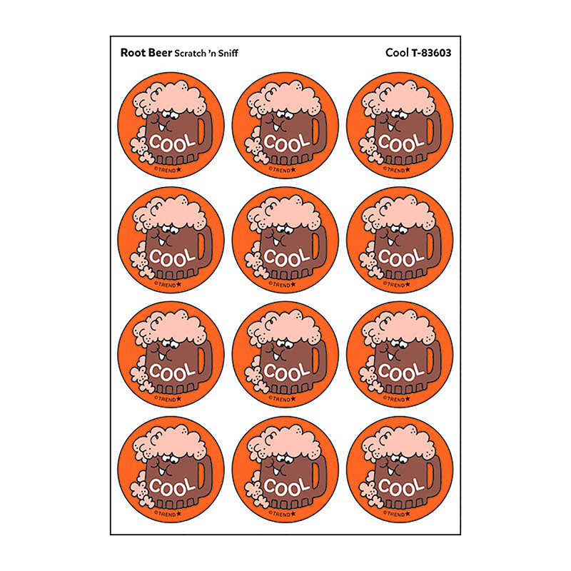 Cool/Root Beer Scented Stickers, Pack of 24