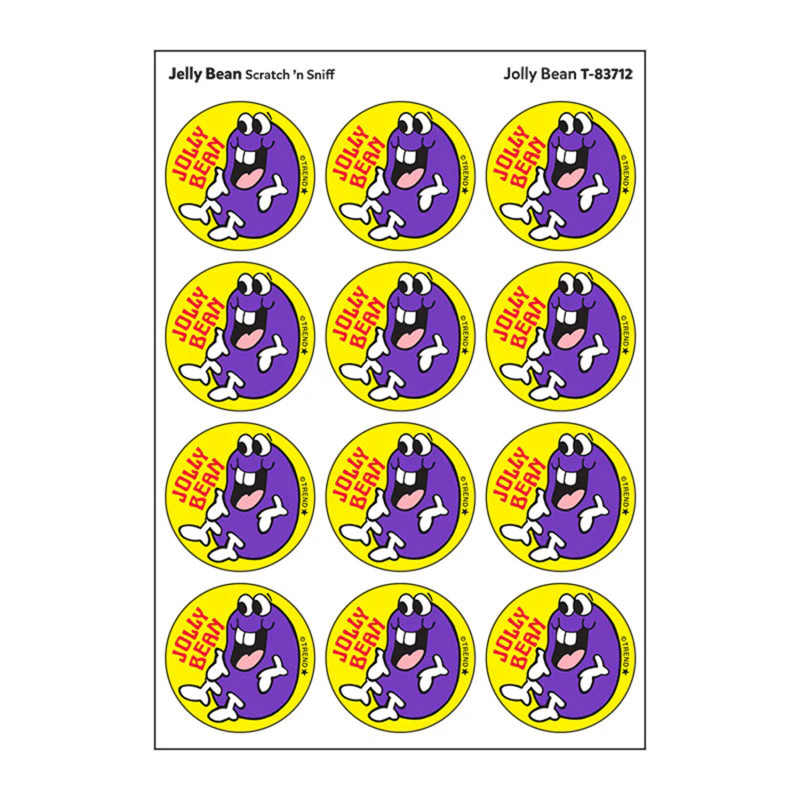 Jolly Bean/Jelly Bean scent Retro Scratch 'n Sniff Stinky Stickers, 24 c