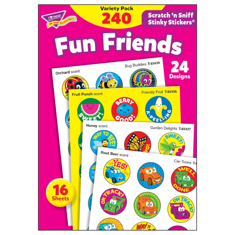 Fun Friends Stinky Stickers Variety Pack, 240 c
