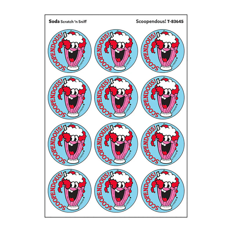 Scoopendous!/Soda scent Retro Scratch 'n Sniff Stinky Stickers, 24 c