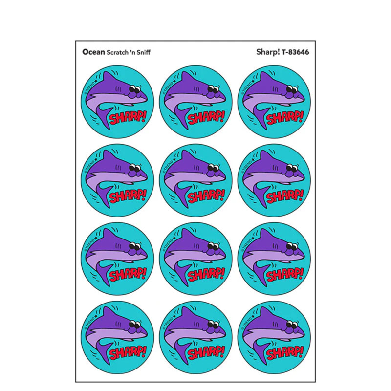 Sharp!/Ocean scent Retro Scratch 'n Sniff Stinky Stickers, 24 c
