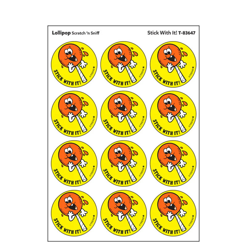 Stick With It!/Lollipop scent Retro Scratch 'n Sniff Stinky Stickers, 24 c