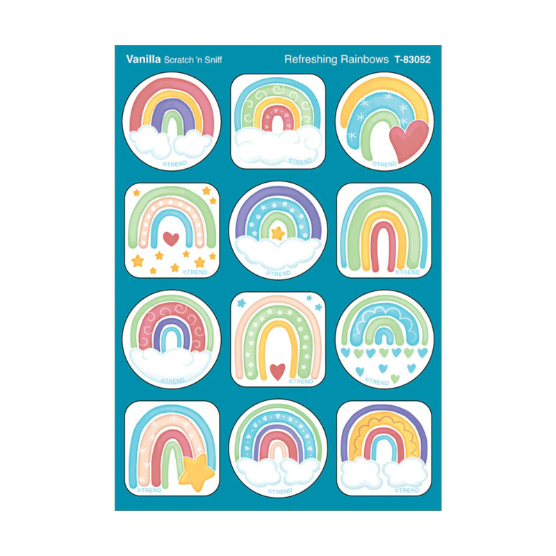 Refreshing Rainbows, Vanilla Scent Scratch 'n Sniff Stinky Stickers, Pack of 48