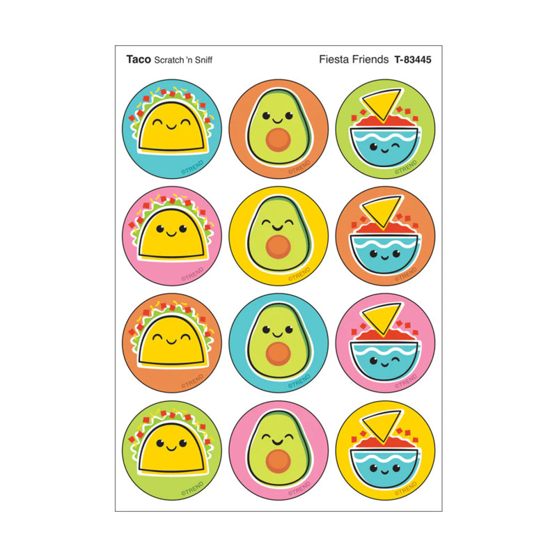 Fiesta Friends, Taco scent Scratch 'n Sniff Stinky Stickers, Pack of 48