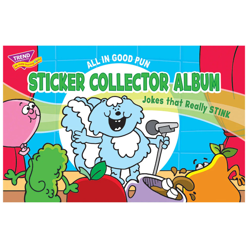 All in Good Pun Sticker Collector Album, 16 Pages, .5'' x .5''