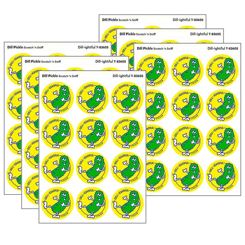 Dill-ightful/Dill Pickle Scented Stickers, 24 Per Pack, 6 Packs