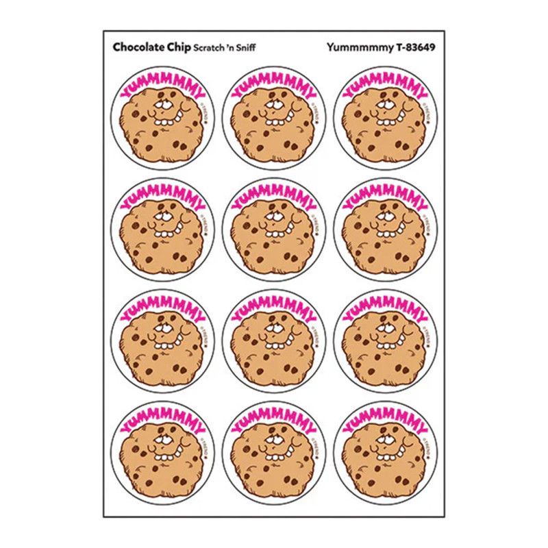 Yummmmmy/Chocolate Chip scent Retro Scratch 'n Sniff Stinky Stickers, 24 c