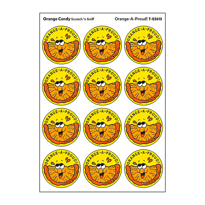 Orange-A-Proud!/Orange Candy Scented Stickers, Pack of 24