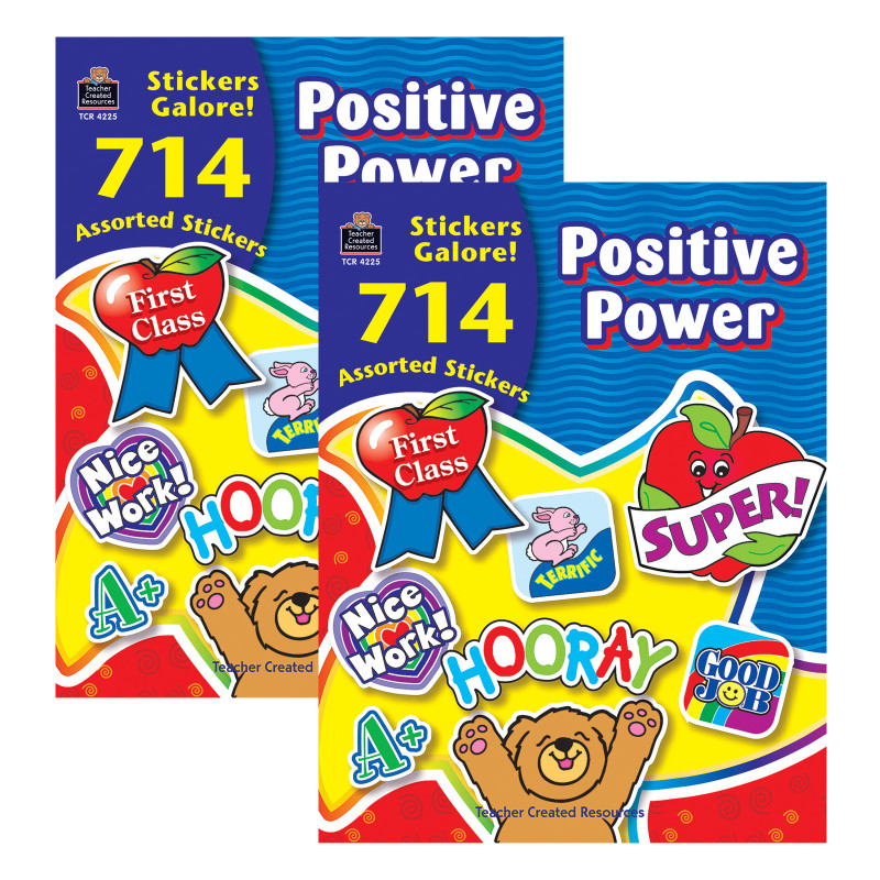 Positive Power Sticker Book, 714 Stickers Per Book, Pack of 2