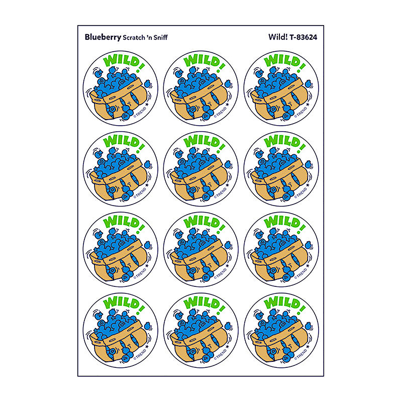 Wild!/Blueberry Scented Stickers, Pack of 24