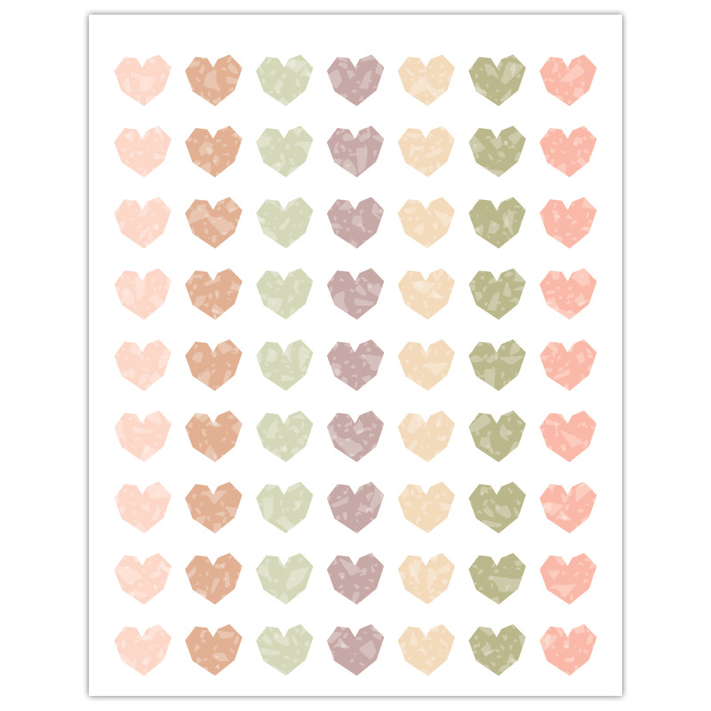 Terrazzo Tones Hearts Mini Stickers, Pack of 378