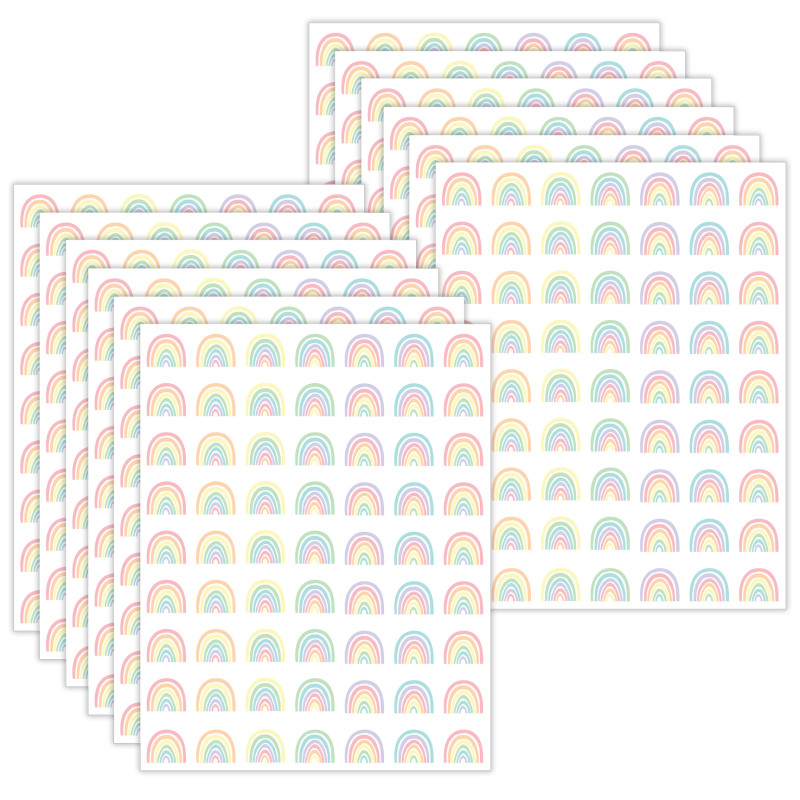 Pastel Pop Rainbows Mini Stickers, 378 Per Pack, 12 Packs