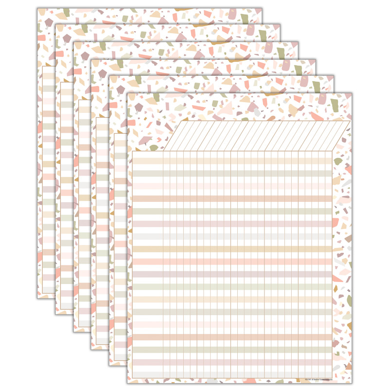Terrazzo Tones Incentive Chart, 17'' x 22'', Pack of 6