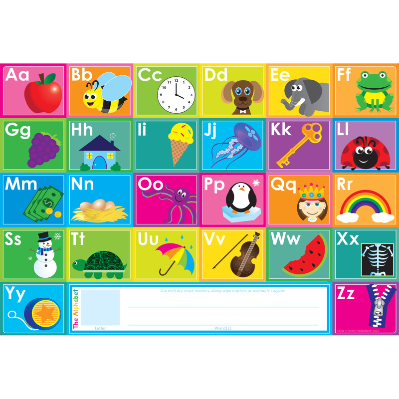 ABC's Learning Placemat, 13'' x 19'', Single Sided, Pack of 10