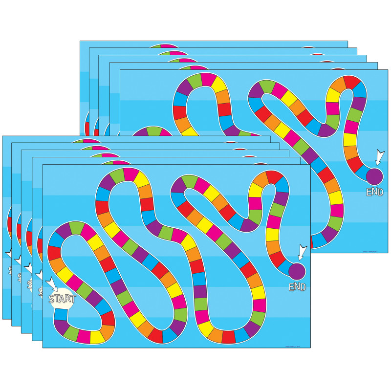 Smart Poly Blank Game Board Chart, Dry-Erase Surface, 13'' x 19'', Pack of 10