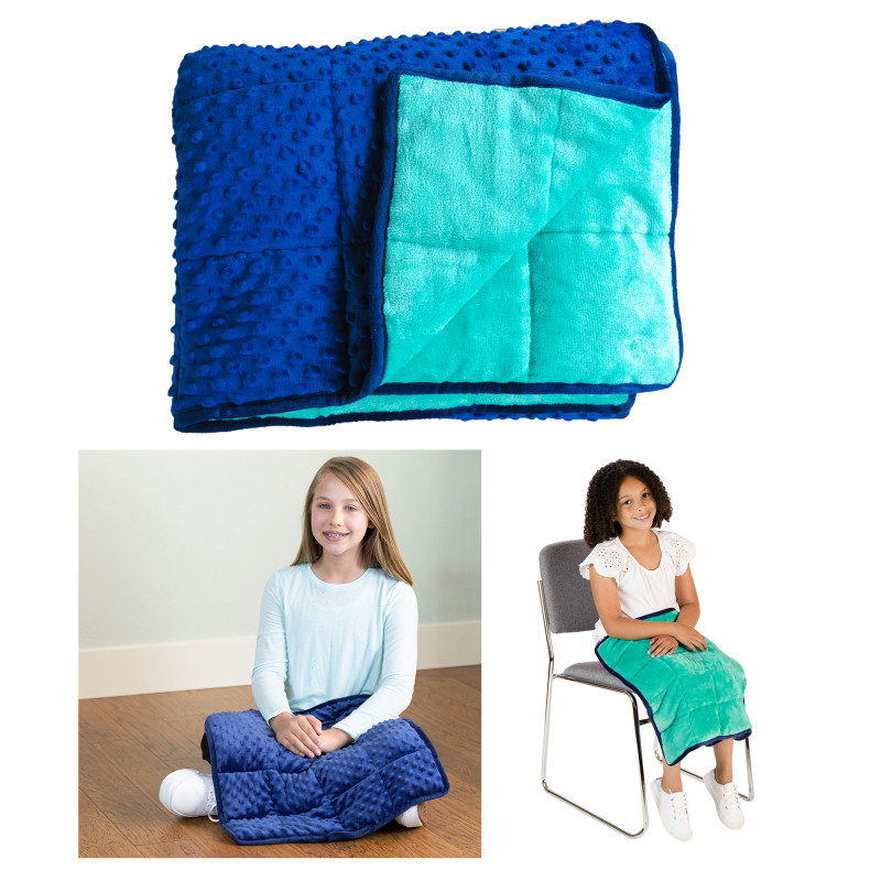 Soft Fleece Weighted 7lb Small Sensory Blanket for Kids, 56'' x 36''