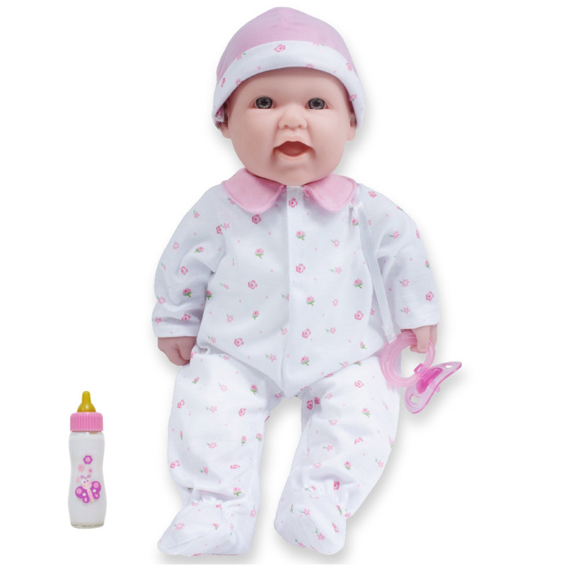 La Baby Soft 16'' Baby Doll, Pink with Pacifier, Caucasian