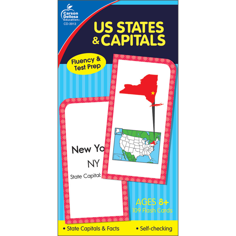 ..tates & Capitals Flash Cards, Grade 3-5