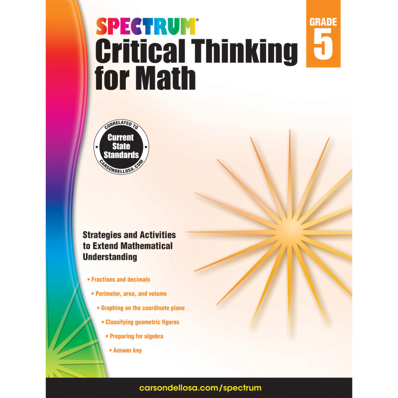 Critical Thinking for Math Workbook, Grade 5, Paperback