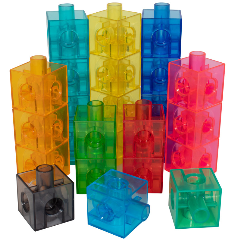 Translucent Linking Cubes - Set of 100 - .8 Inch