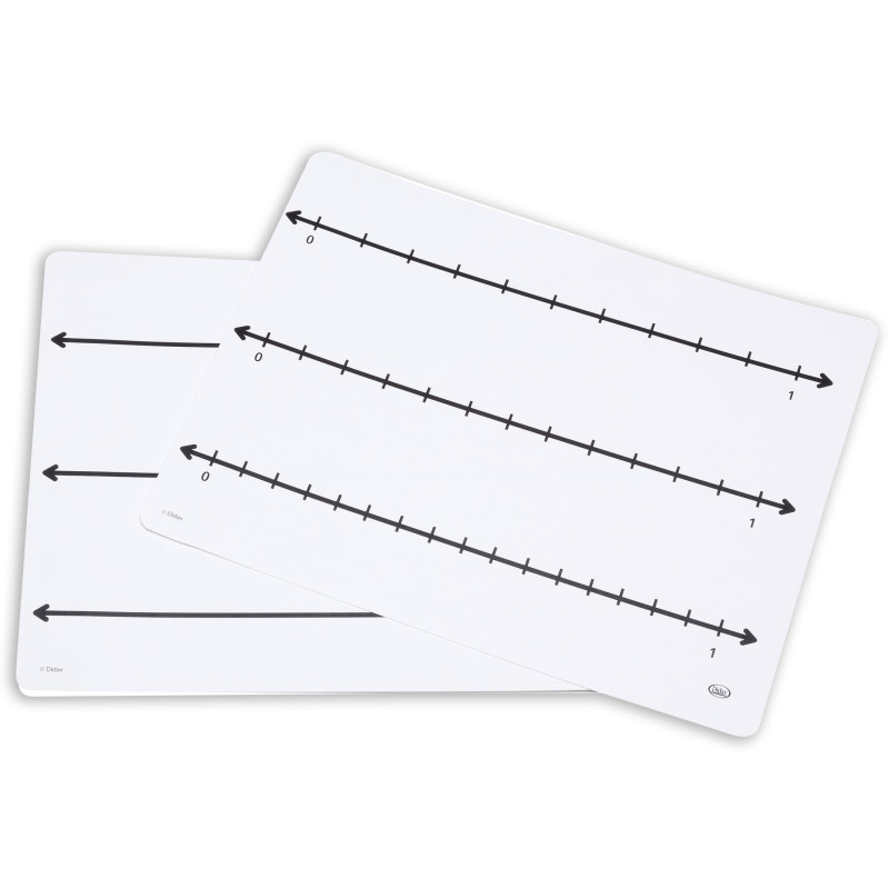 Write-On/Wipe-Off Fraction Number Line Mat, 9''W x 12''L, Pack of 10