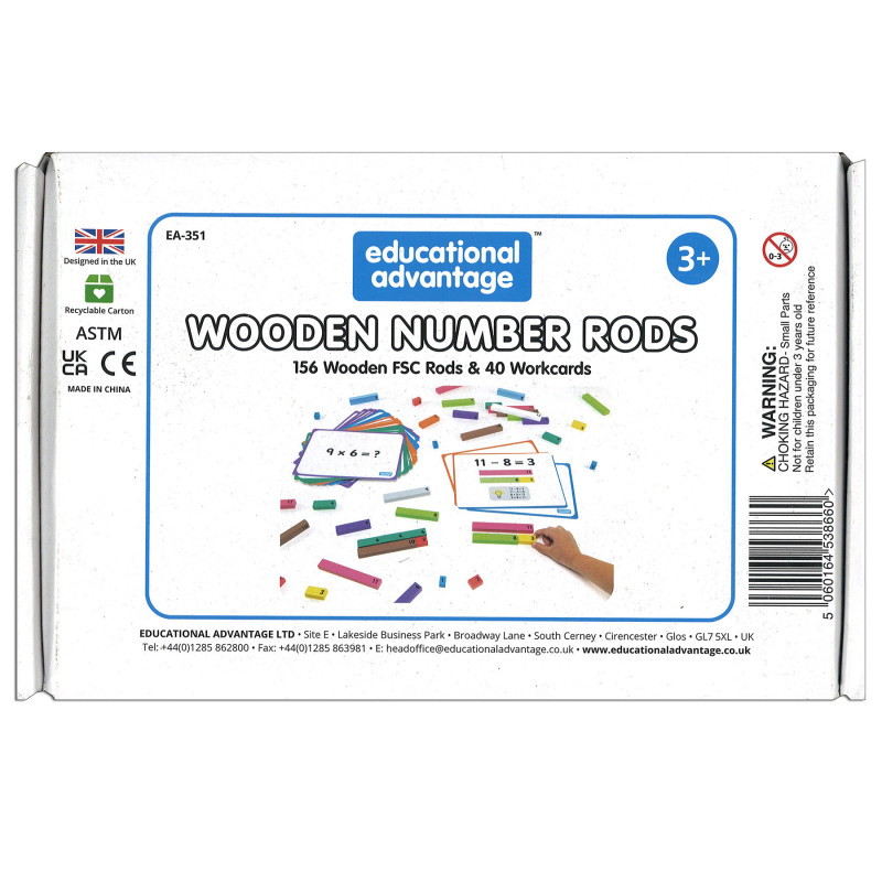 Wooden Number Rods, 156 Pieces