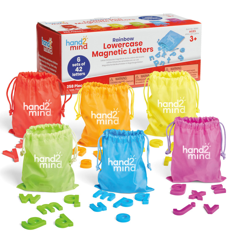 Rainbow Lowercase Magnetic Letters, 6 Sets of 42 Letters