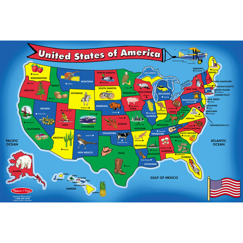 ...United States) Map Floor Puzzle - 51 Pieces