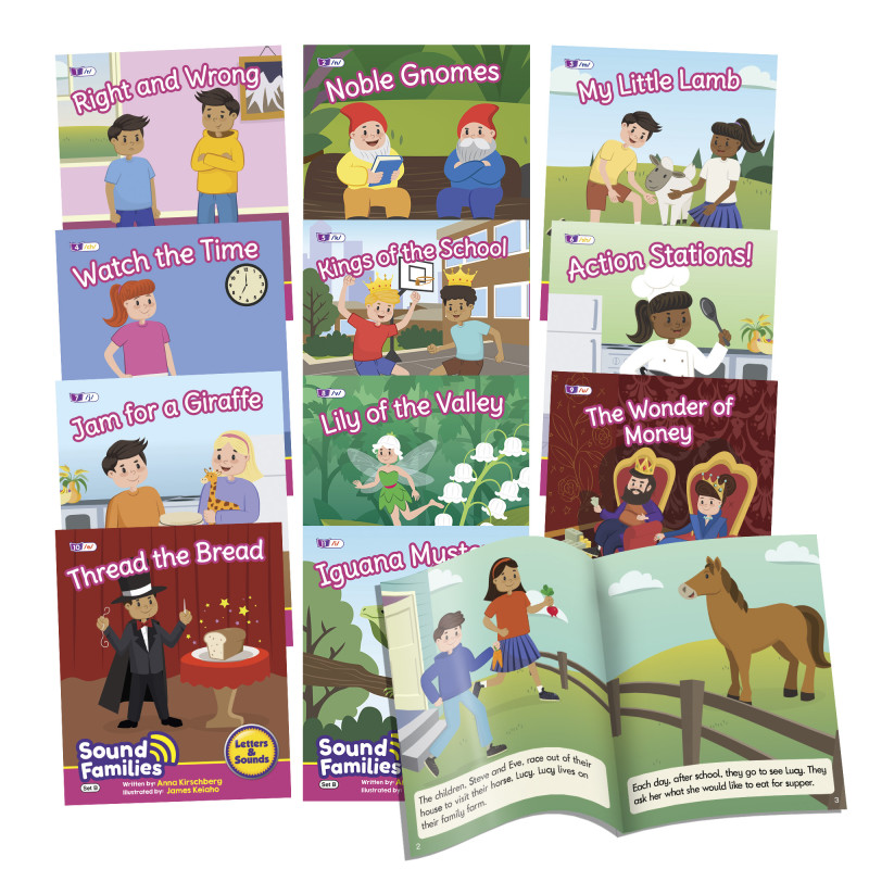 Sound Families Decodable Readers Consonants Fiction Phase .5, Set of 12