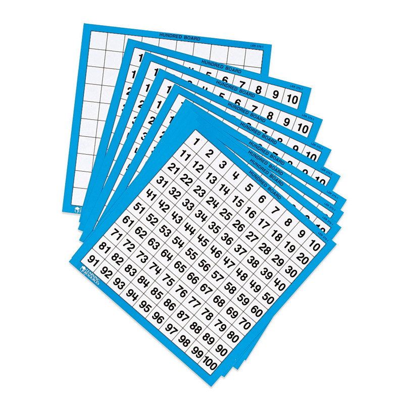 Laminated Hundred Boards, Pack of 10