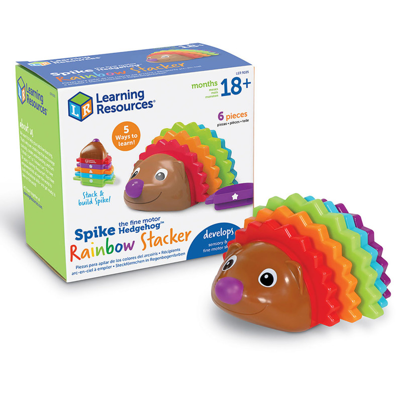 Spike the Fine Motor Hedgehog Rainbow Stackers