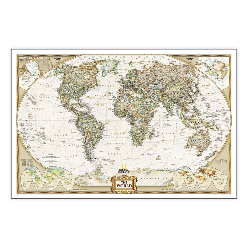 World Executive Map, Laminated, 46'' x 3.5''