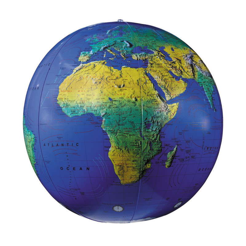 Inflatable Topographical Globe, 12''