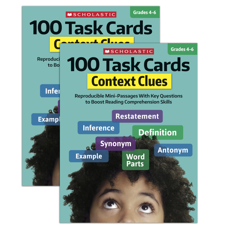 100 Task Cards: Context Clues Activity Book, Pack of 2