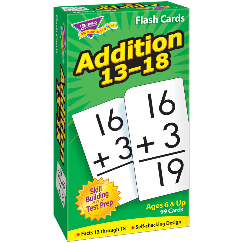 Addition 13-18 Skill Drill Flash Cards