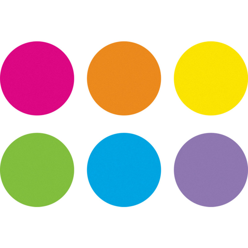 Spot On Dry-Erase Desktop Writing Spots Bright Circles, 10-1/2''