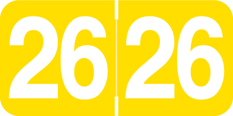 2026 Ames ColorFile  Yellow Year Labels - 3/4" H x 1-1/2" W, 500 Labels