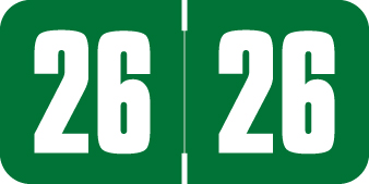 2026 Safeguard Yearband Label - Green/White - SGYM Series - Laminated - 3/4" H X 1-1/2" W - 500/Roll