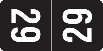 SMEAD 2029 BLACK Year Label 1"H X 1/2"W TOP TAB 500/RL