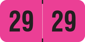 PMA FLUORESCENT 2029 FL PINK Year Label 3/4"H X 1-1/2"W END TAB 500/ROLL