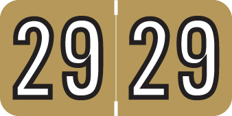 BARKLEY 2029 GOLD Year Label 3/4"H X 1-1/2"W END TAB 500/ROLL