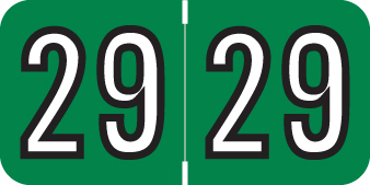 AMERIFILE 2029 GREEN Year Label 3/4"H X 1-1/2"W END TAB 500/ROLL