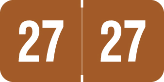 TRACO 2027 BROWN Year Label 3/4"H X 1-1/2"W END TAB 500/RL