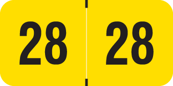 TRACO 2028 YELLOW Year Label 3/4"H X 1-1/2"W END TAB 500/RL