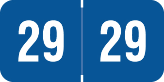 TRACO 2029 BLUE Year Label 3/4"H X 1-1/2"W END TAB 500/RL