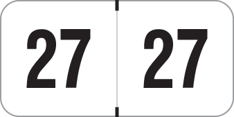 SMEAD 2027 WHITE Year Label 3/4"H X 1-1/2"W END TAB 500/ROLL