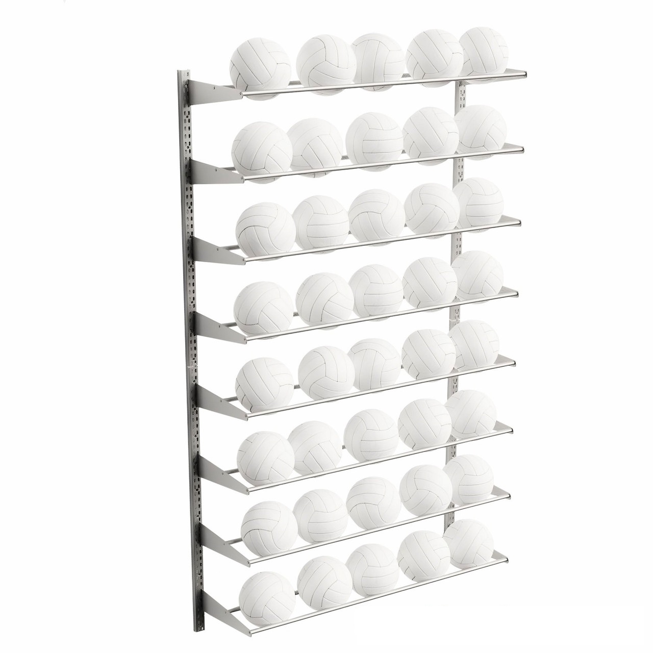Wall Mount Volleyball Wall Rack 48 W x 84 H Adjustable Steel Storage Rack