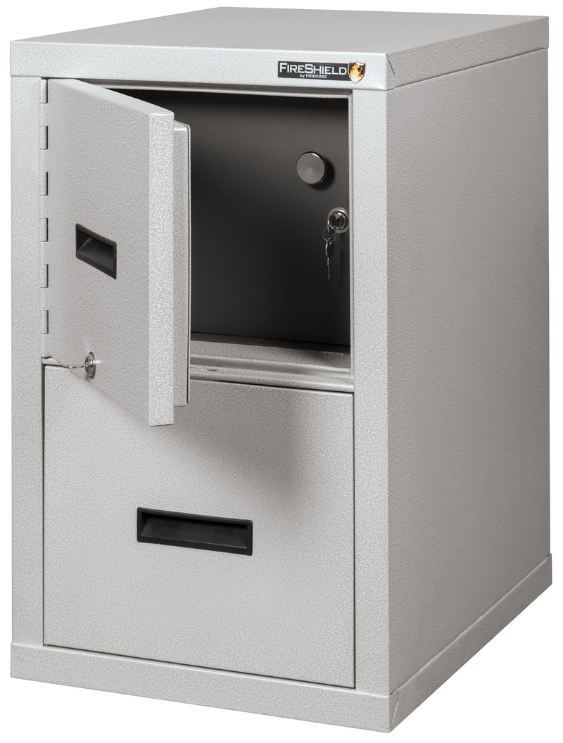 FireKing Safe In A File Fireproof Pedestal File Cabinet - Hidden Safe And File Drawer - 18W 22D - 2S1822-DDSSF