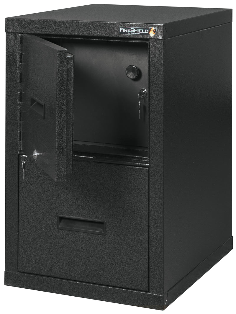 FireKing Safe In A File Fireproof Pedestal File Cabinet - Hidden Safe And File Drawer - 18W 22D - 2S1822-DDSSF