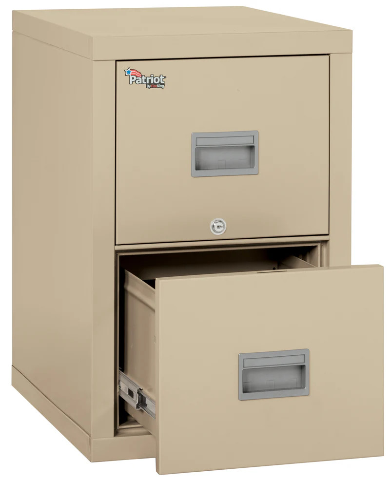 FireKing Patriot Series Fireproof File Cabinet - 2 Drawer - 18W 31D - Letter - 2P1831-C open